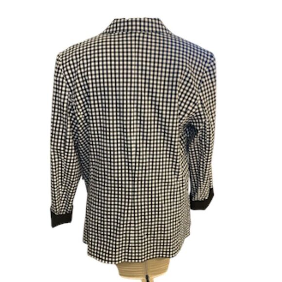 Zac & Rachel Blazer Sz. XL Black/White Check One Button Office Professional - Picture 5 of 10